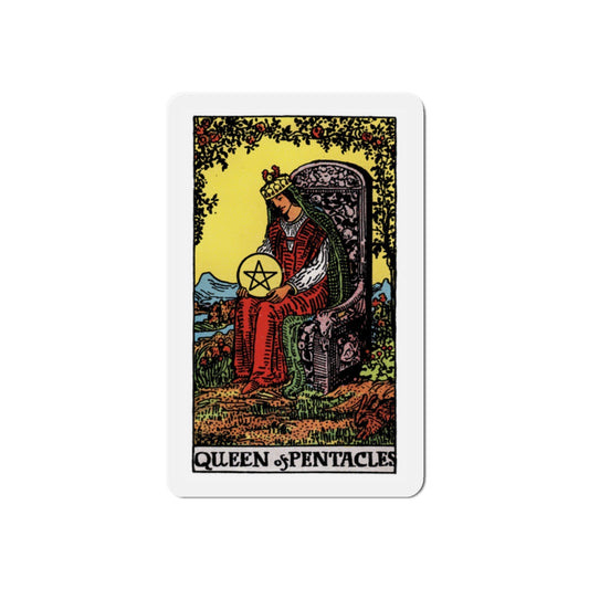 The Queen of Pentacles (Tarot Card) Die-Cut Magnet-2 Inch-The Sticker Space