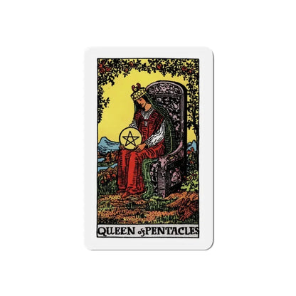 The Queen of Pentacles (Tarot Card) Refrigerator Magnet 2 Inch - The Sticker Space