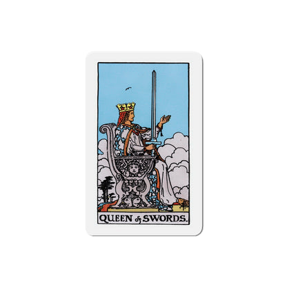 The Queen of Swords (Tarot Card) Die-Cut Magnet-4 Inch-The Sticker Space