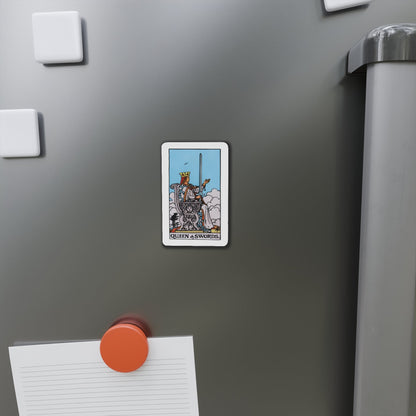 The Queen of Swords (Tarot Card) Die-Cut Magnet-The Sticker Space