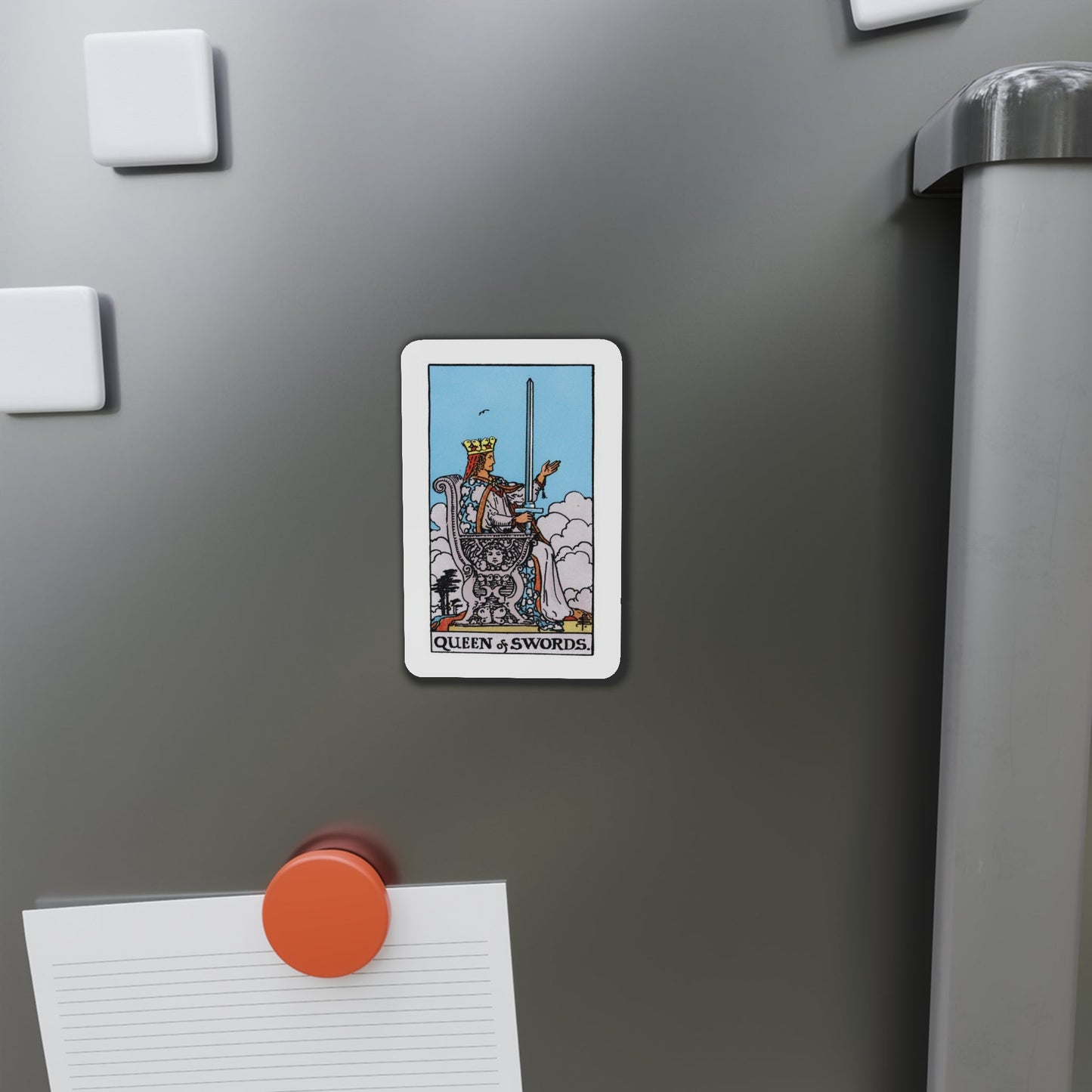 The Queen of Swords (Tarot Card) Die-Cut Magnet-The Sticker Space