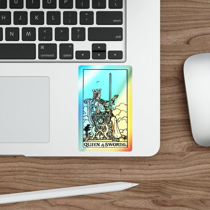 The Queen of Swords (Tarot Card) Holographic STICKER Die-Cut Vinyl Decal-The Sticker Space