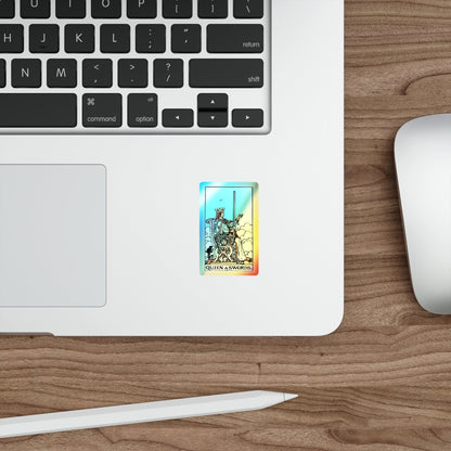 The Queen of Swords (Tarot Card) Holographic STICKER Die-Cut Vinyl Decal-The Sticker Space