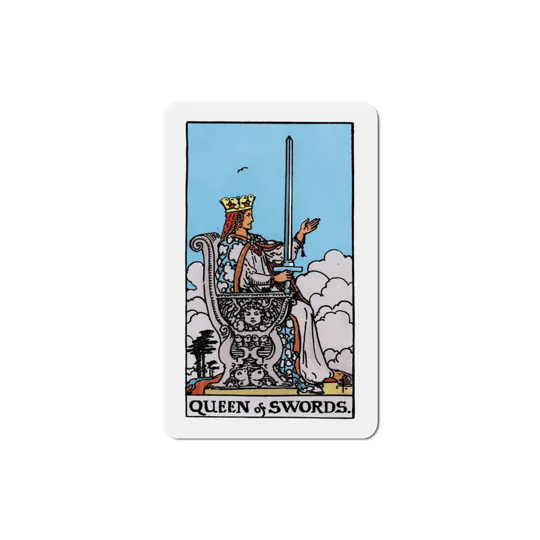 The Queen of Swords (Tarot Card) Refrigerator Magnet 6 Inch - The Sticker Space