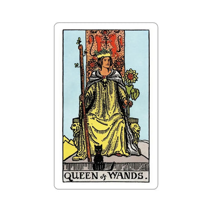 The Queen of Wands (Rider Waite Tarot Deck) STICKER Vinyl Die-Cut Decal 4 Inch - The Sticker Space