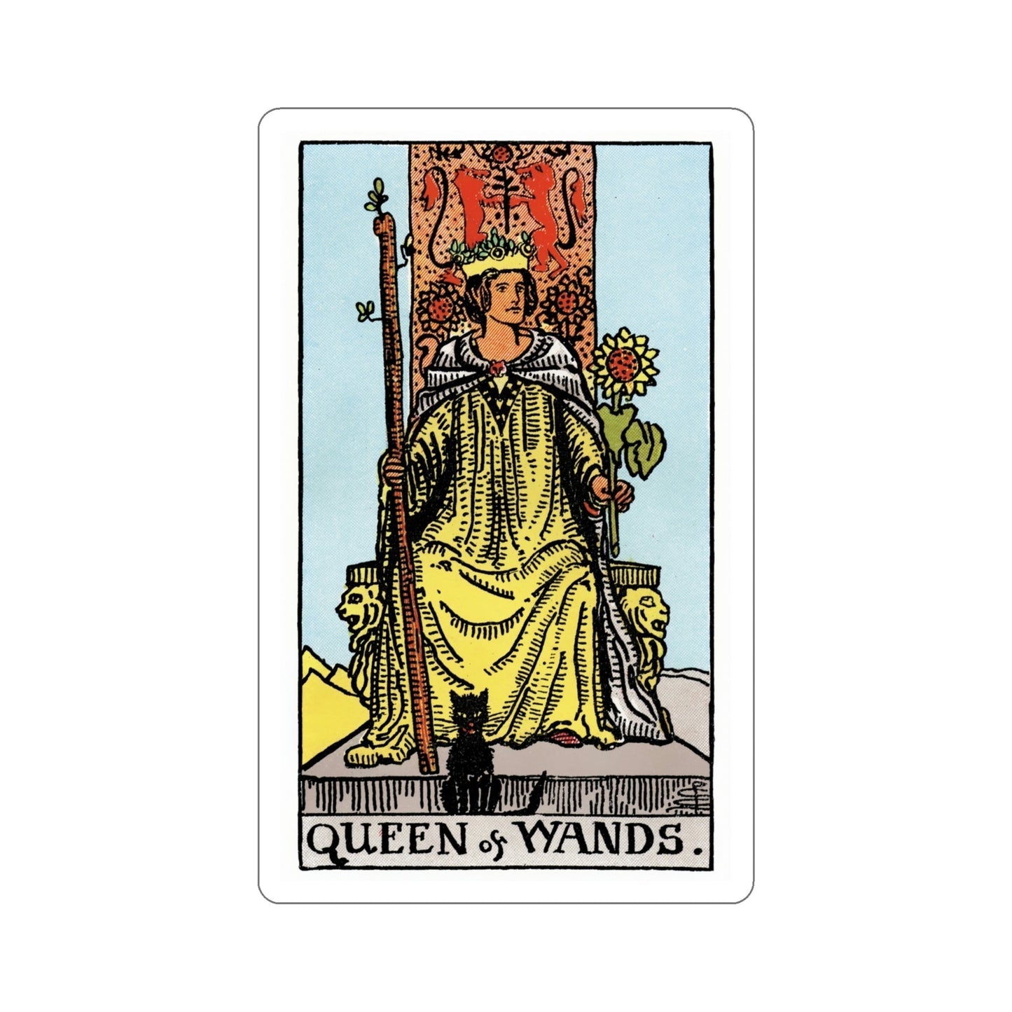 The Queen of Wands (Rider Waite Tarot Deck) STICKER Vinyl Die-Cut Decal-5 Inch-The Sticker Space