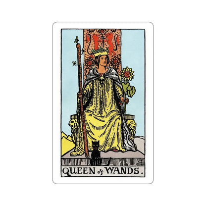 The Queen of Wands (Rider Waite Tarot Deck) STICKER Vinyl Die-Cut Decal 5 Inch - The Sticker Space