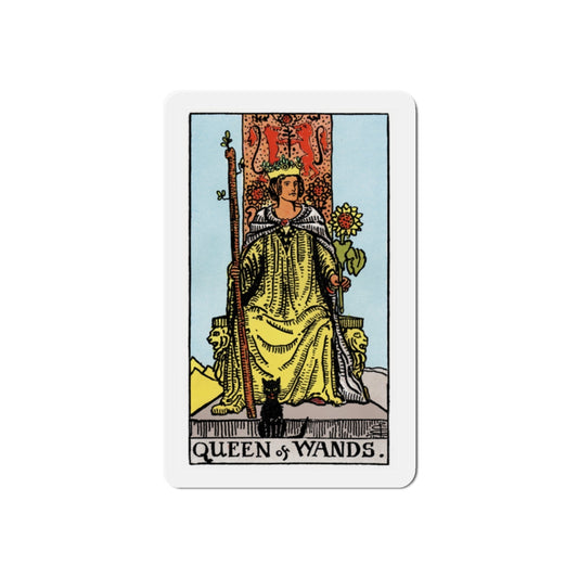 The Queen of Wands (Tarot Card) Die-Cut Magnet-2 Inch-The Sticker Space