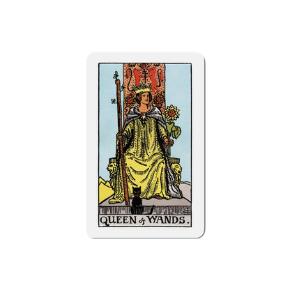 The Queen of Wands (Tarot Card) Die-Cut Magnet-4 Inch-The Sticker Space