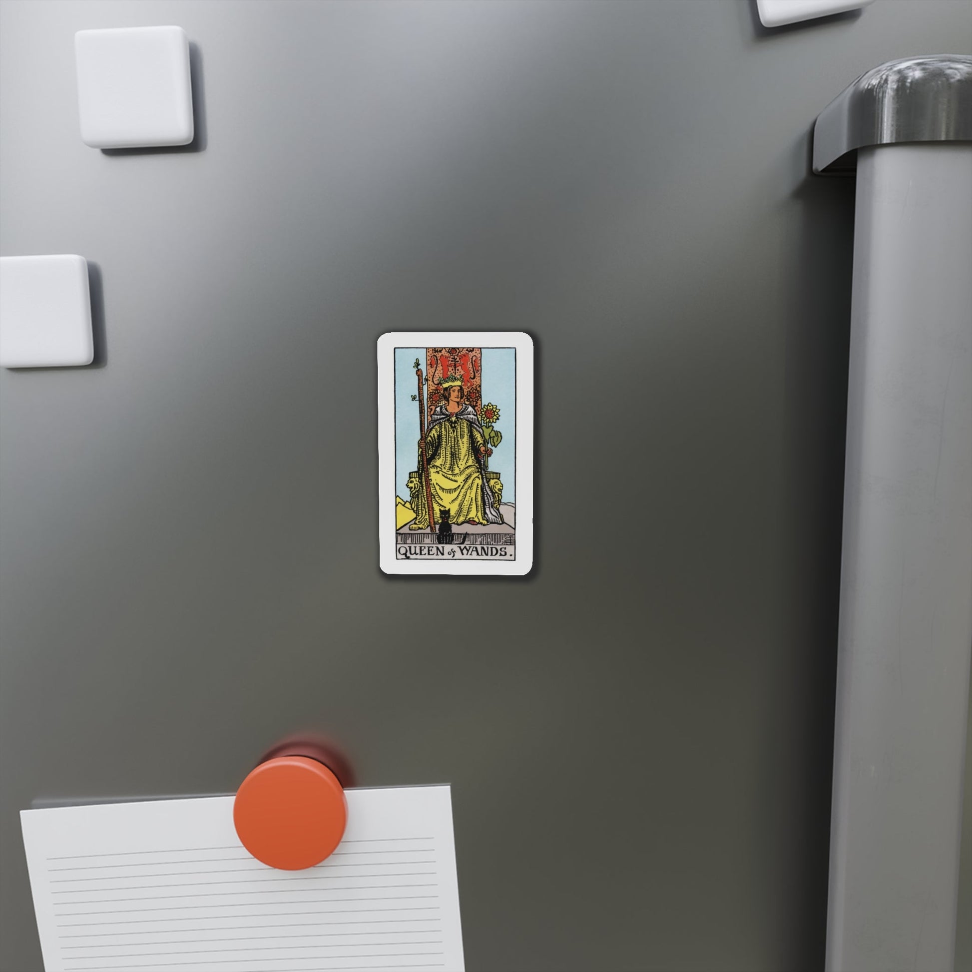 The Queen of Wands (Tarot Card) Die-Cut Magnet-The Sticker Space