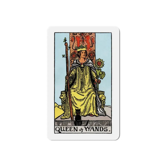 The Queen of Wands (Tarot Card) Refrigerator Magnet 2 Inch - The Sticker Space