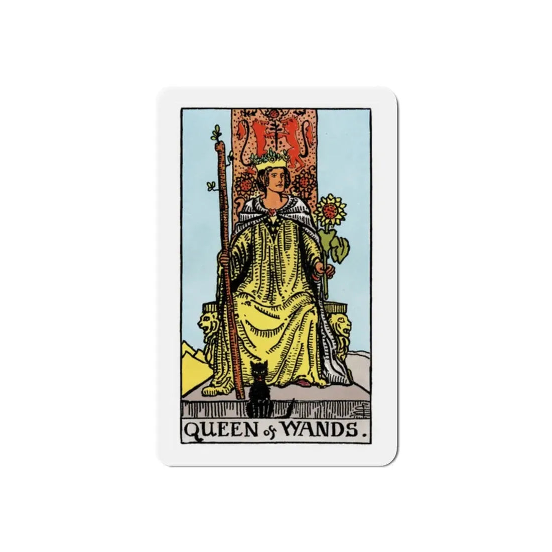 The Queen of Wands (Tarot Card) Refrigerator Magnet 2 Inch - The Sticker Space