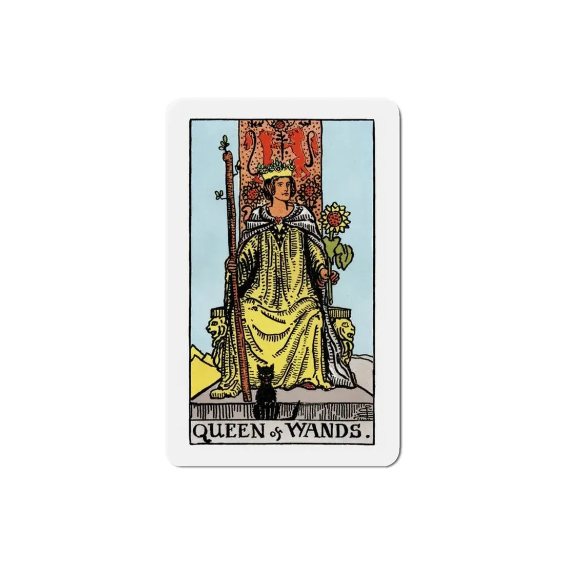 The Queen of Wands (Tarot Card) Refrigerator Magnet 3 Inch - The Sticker Space