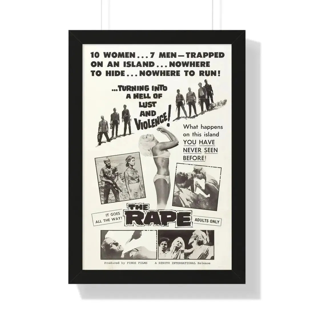 THE RAPE (AMOK) 1963 - Framed Movie Poster 16″ x 24″ Black - The Sticker Space
