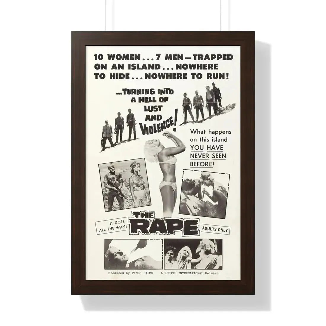 THE RAPE (AMOK) 1963 - Framed Movie Poster 16″ x 24″ Walnut - The Sticker Space