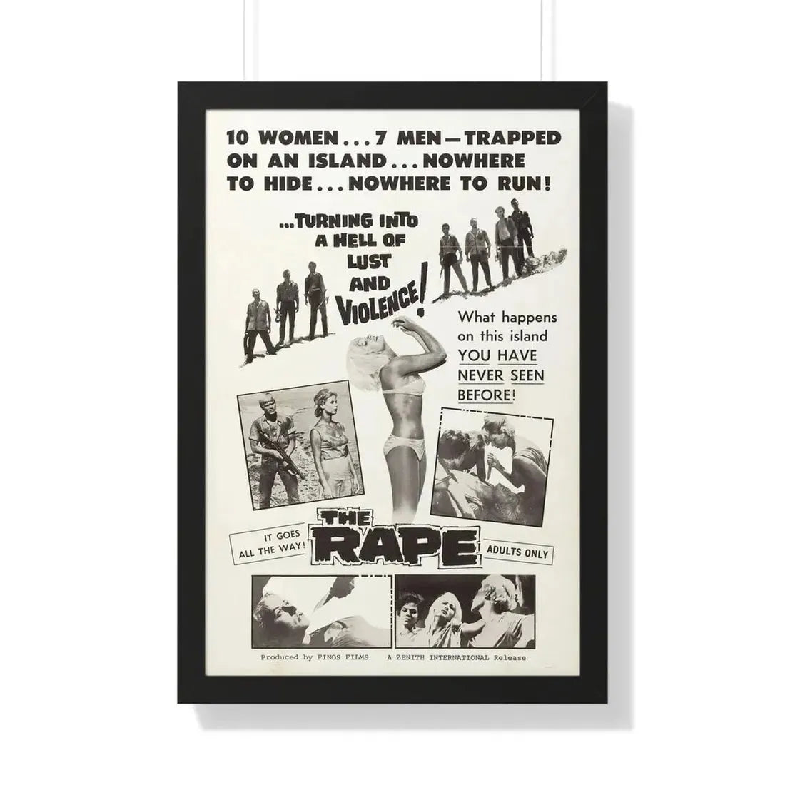 THE RAPE (AMOK) 1963 - Framed Movie Poster 20" x 30" Black - The Sticker Space