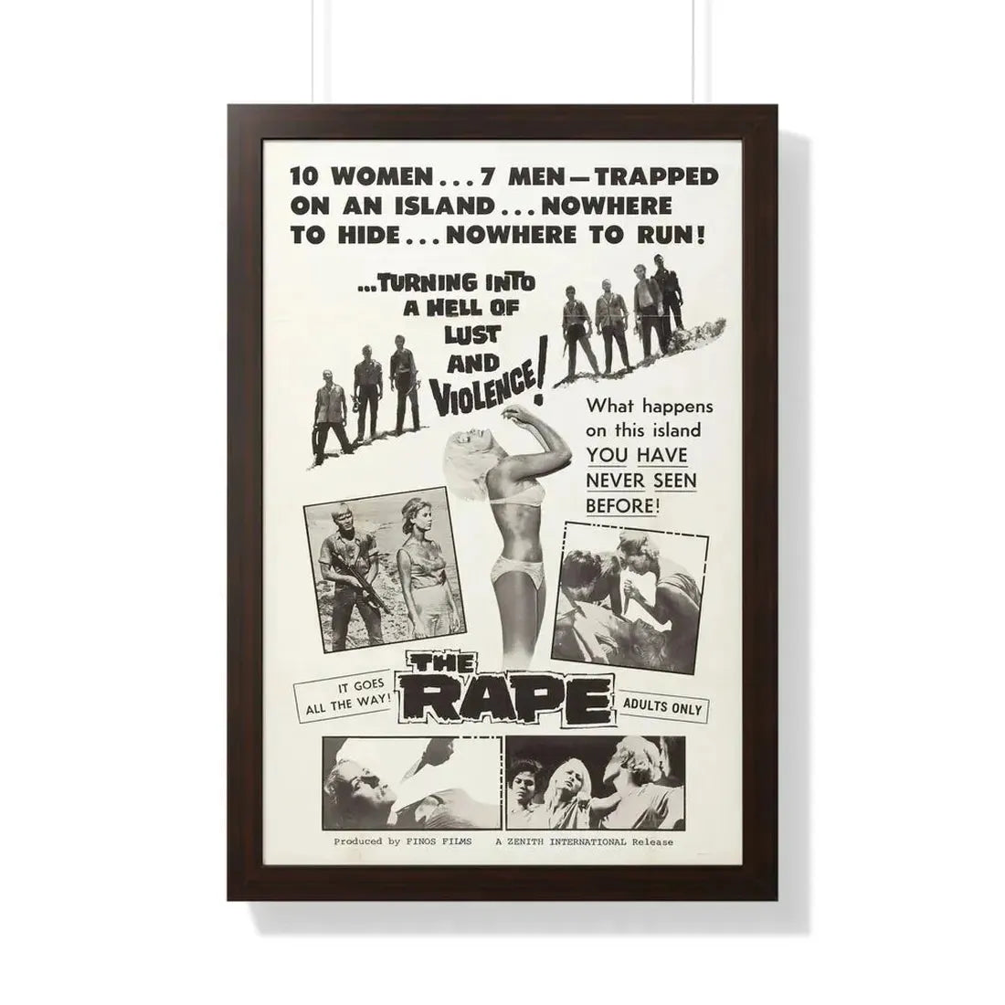 THE RAPE (AMOK) 1963 - Framed Movie Poster 20" x 30" Walnut - The Sticker Space