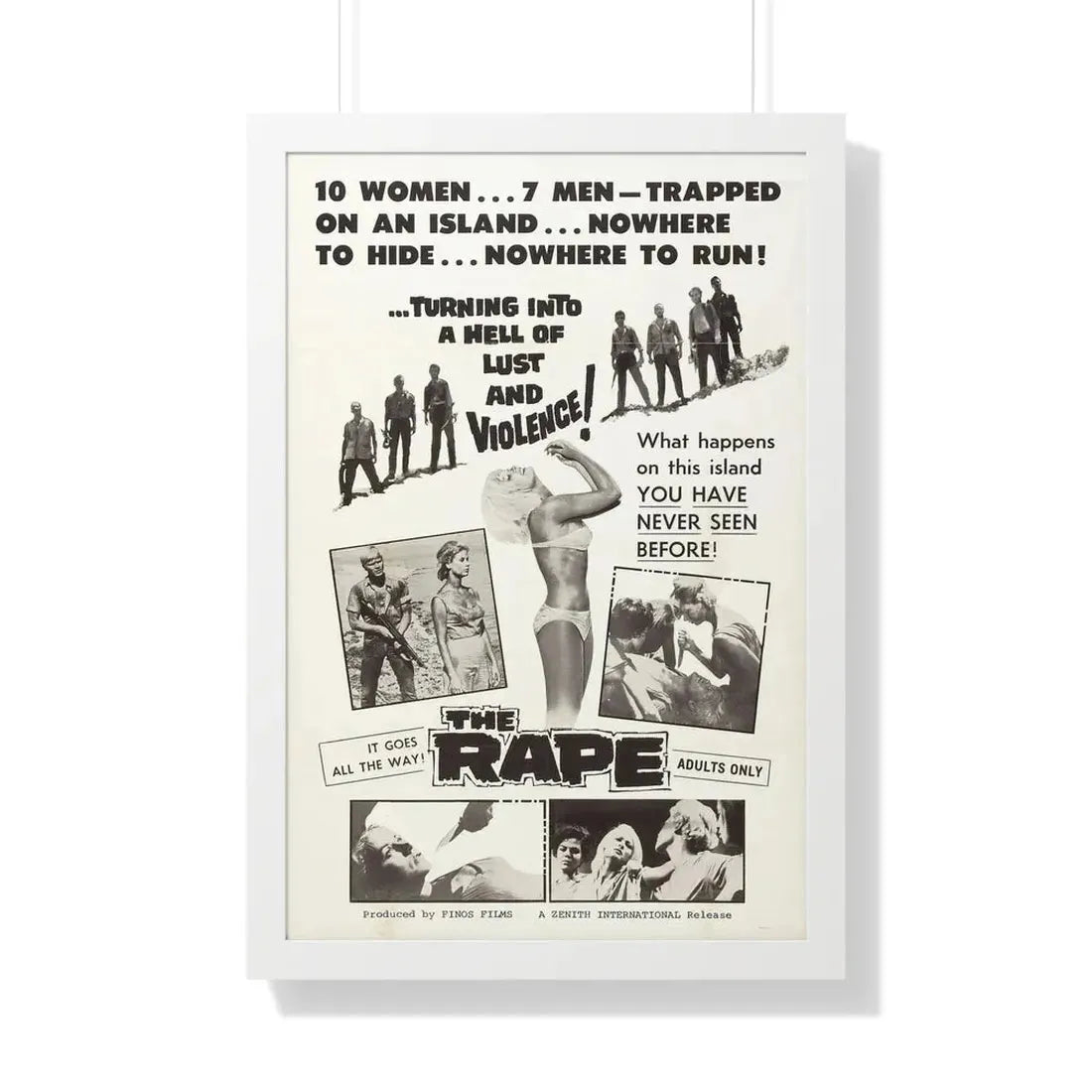 THE RAPE (AMOK) 1963 - Framed Movie Poster 20" x 30" White - The Sticker Space