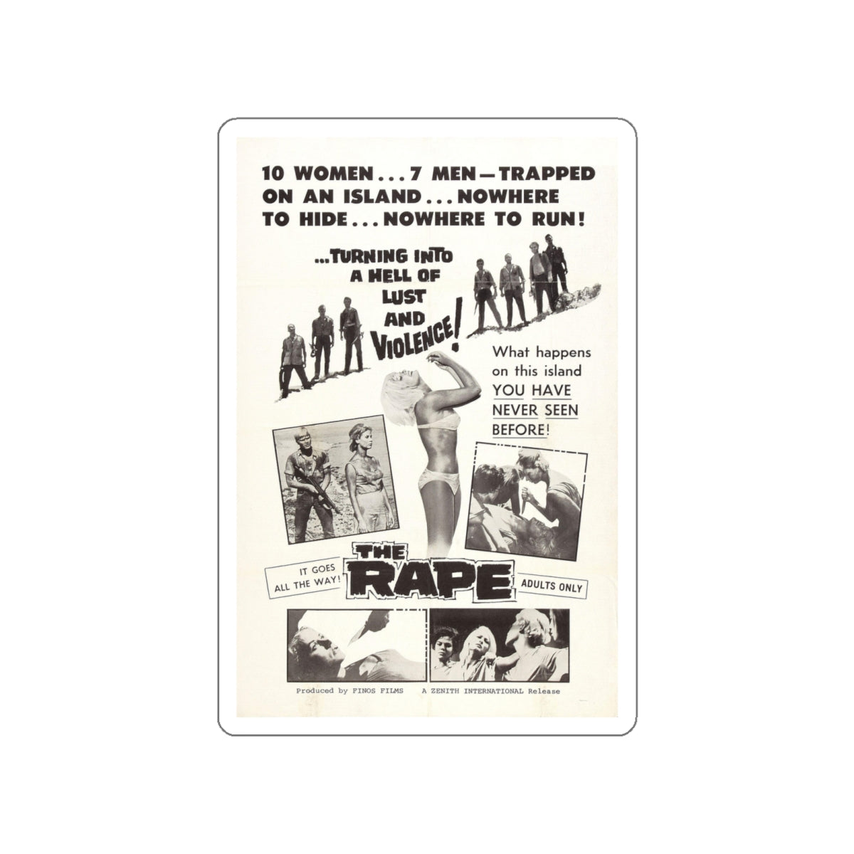 THE RAPE (AMOK) 1963 Movie Poster STICKER Vinyl Die-Cut Decal-White-The Sticker Space