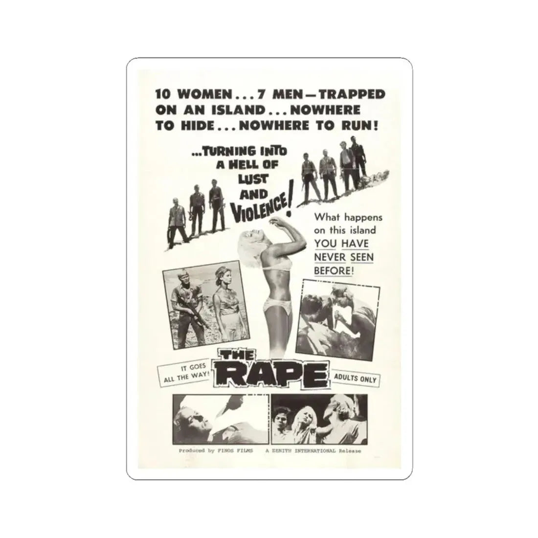 THE RAPE (AMOK) 1963 Movie Poster - STICKER Vinyl Kiss-Cut Decal 2 Inch White - The Sticker Space