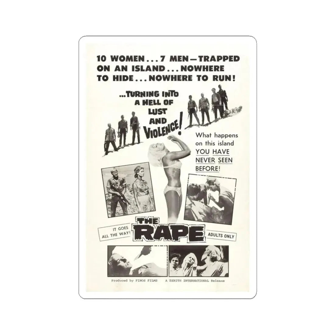 THE RAPE (AMOK) 1963 Movie Poster - STICKER Vinyl Kiss-Cut Decal 3 Inch White - The Sticker Space