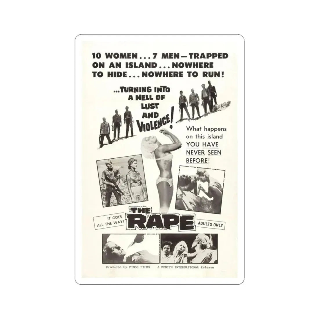THE RAPE (AMOK) 1963 Movie Poster - STICKER Vinyl Kiss-Cut Decal 6 Inch White - The Sticker Space