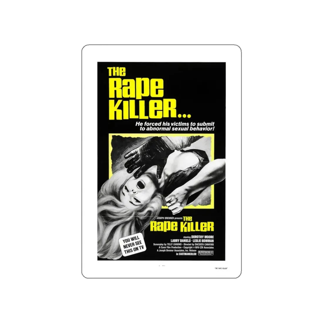 THE RAPE KILLER 1976 Movie Poster STICKER Vinyl Die-Cut Decal 5 Inch - The Sticker Space