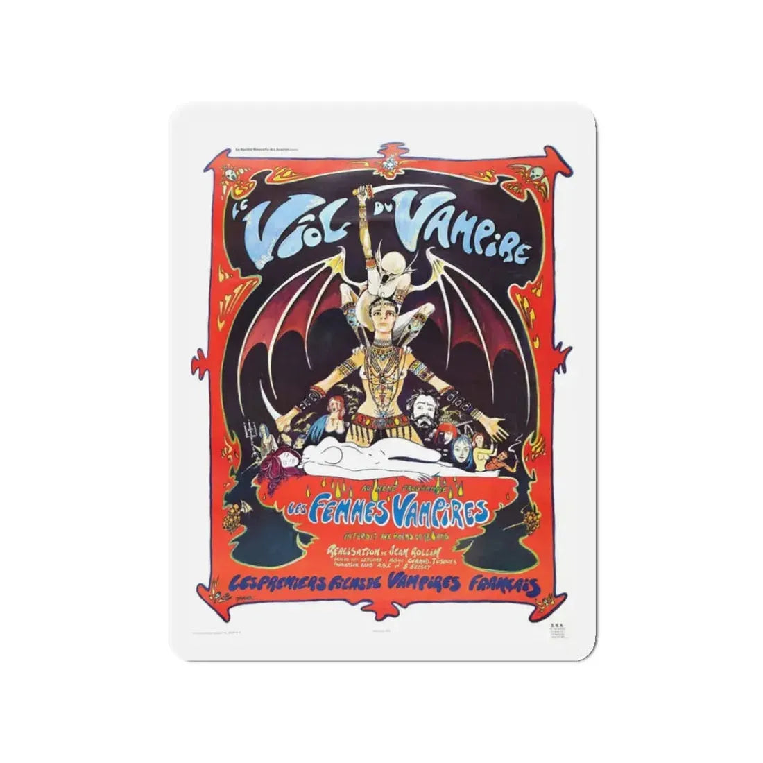 THE RAPE OF THE VAMPIRE 1968 Movie Poster - Refrigerator Magnet 3 Inch - The Sticker Space