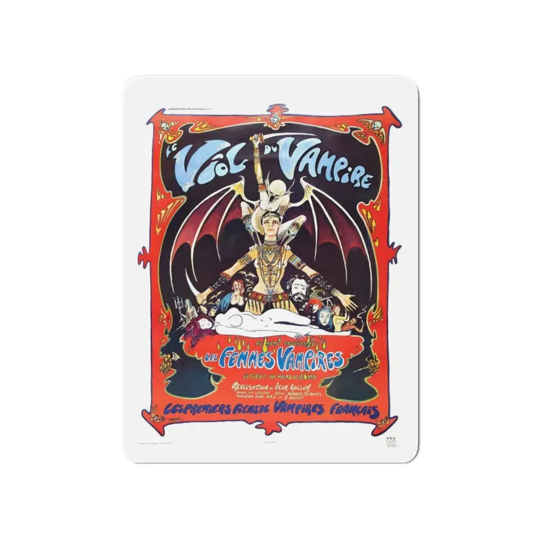 THE RAPE OF THE VAMPIRE 1968 Movie Poster - Refrigerator Magnet 4 Inch - The Sticker Space