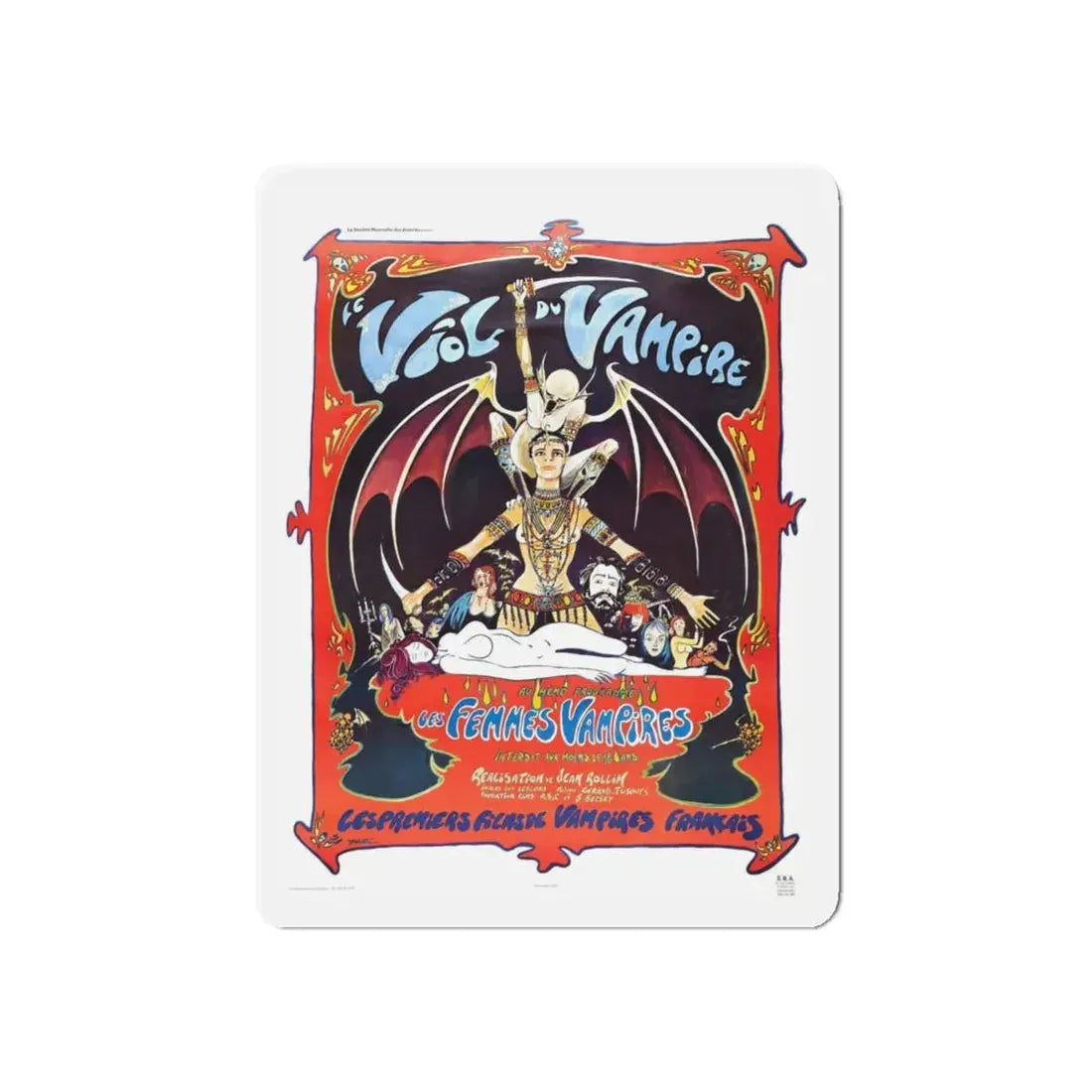 THE RAPE OF THE VAMPIRE 1968 Movie Poster - Refrigerator Magnet 6 Inch - The Sticker Space