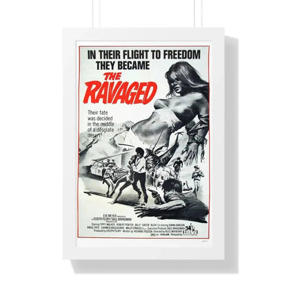 THE RAVAGED 1971 - Framed Movie Poster 16″ x 24″ White - The Sticker Space