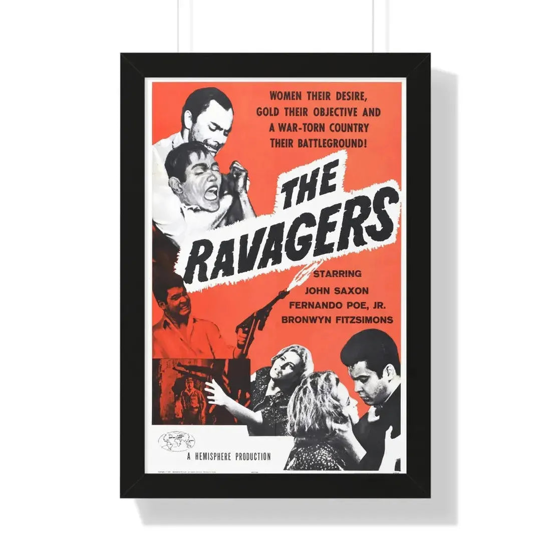 THE RAVAGERS 1979 - Framed Movie Poster 16″ x 24″ Black - The Sticker Space