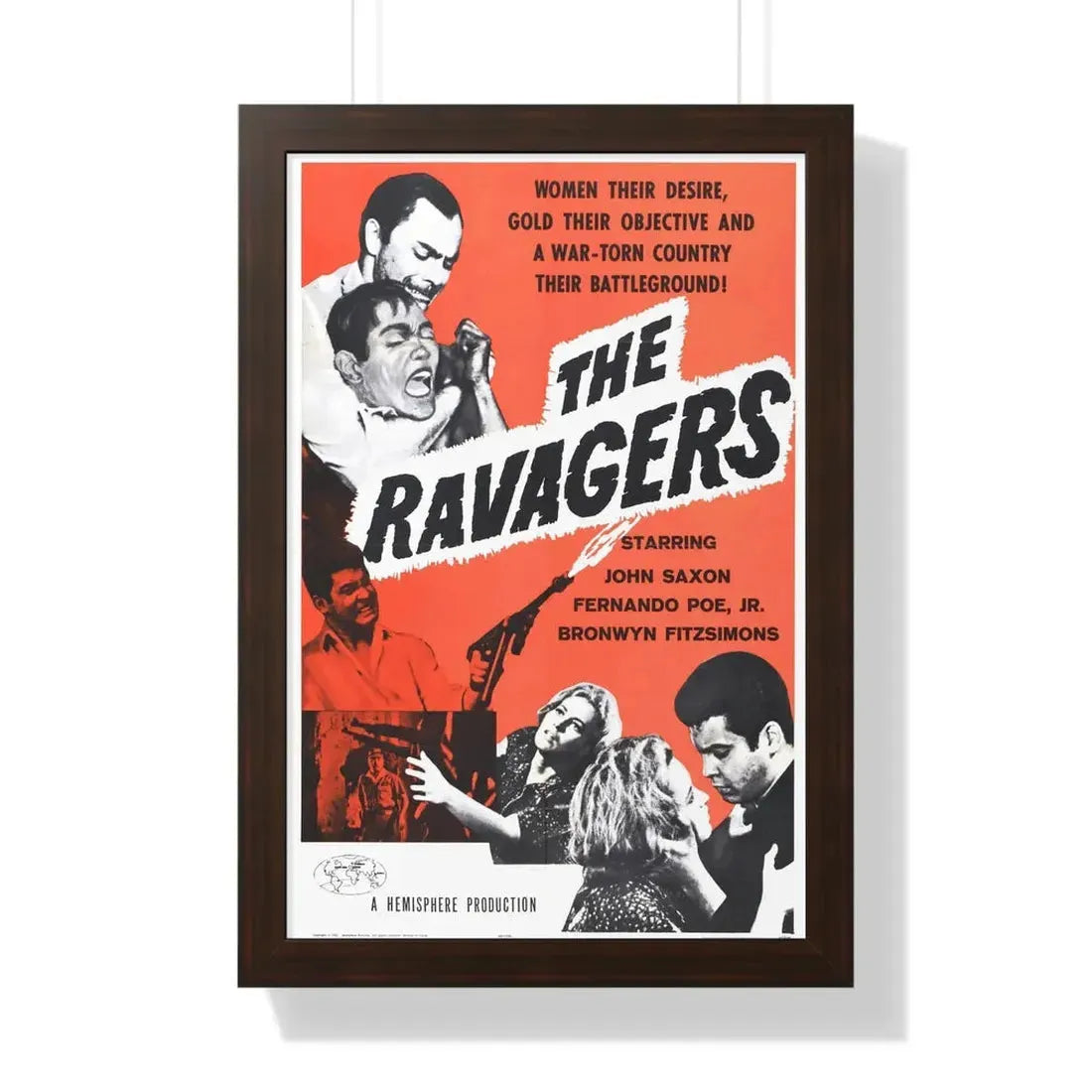 THE RAVAGERS 1979 - Framed Movie Poster 16″ x 24″ Walnut - The Sticker Space