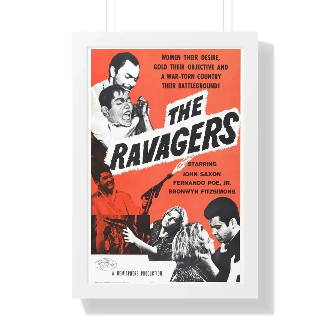 THE RAVAGERS 1979 - Framed Movie Poster 16″ x 24″ White - The Sticker Space