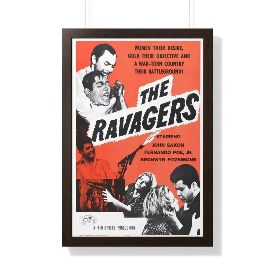 THE RAVAGERS 1979 - Framed Movie Poster 20" x 30" Walnut - The Sticker Space