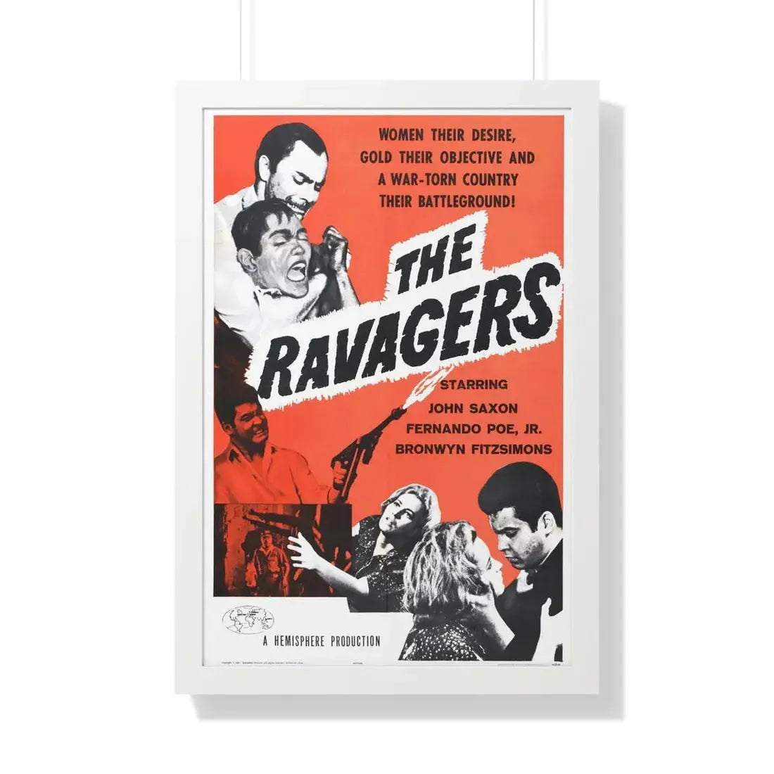 THE RAVAGERS 1979 - Framed Movie Poster 20" x 30" White - The Sticker Space