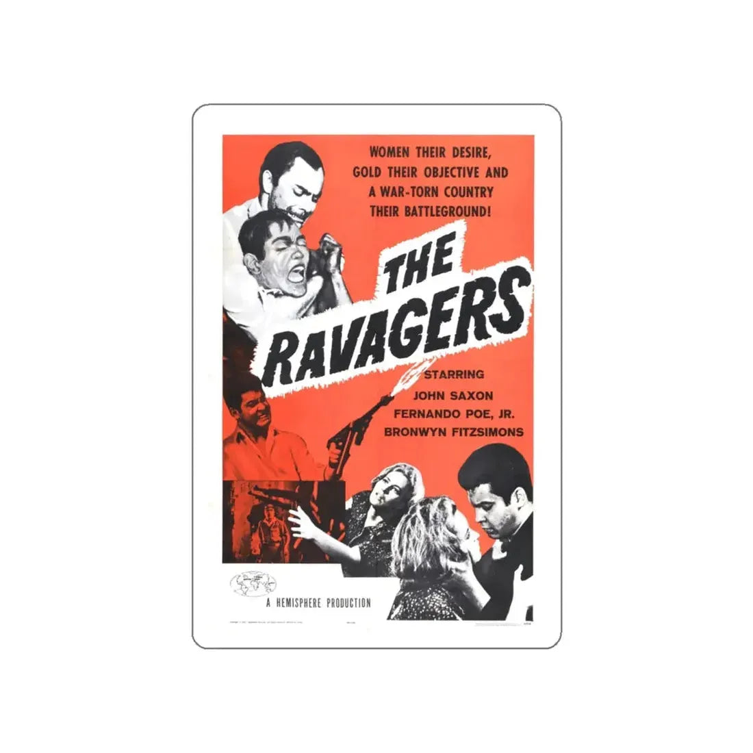 THE RAVAGERS 1979 Movie Poster STICKER Vinyl Die-Cut Decal 6 Inch - The Sticker Space