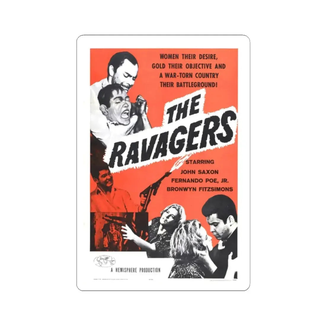THE RAVAGERS 1979 Movie Poster - STICKER Vinyl Kiss-Cut Decal 2 Inch White - The Sticker Space