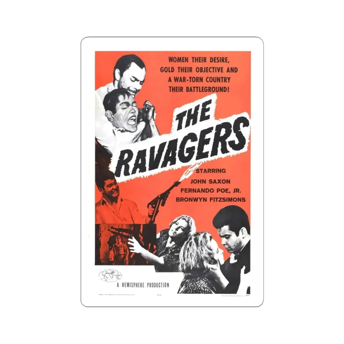 THE RAVAGERS 1979 Movie Poster - STICKER Vinyl Kiss-Cut Decal 6 Inch White - The Sticker Space