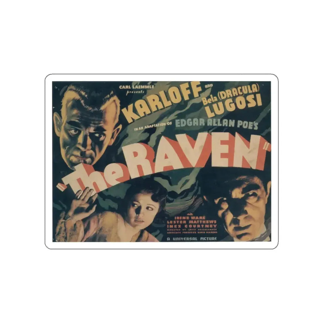 THE RAVEN 1935 Movie Poster STICKER Vinyl Die-Cut Decal 6 Inch - The Sticker Space