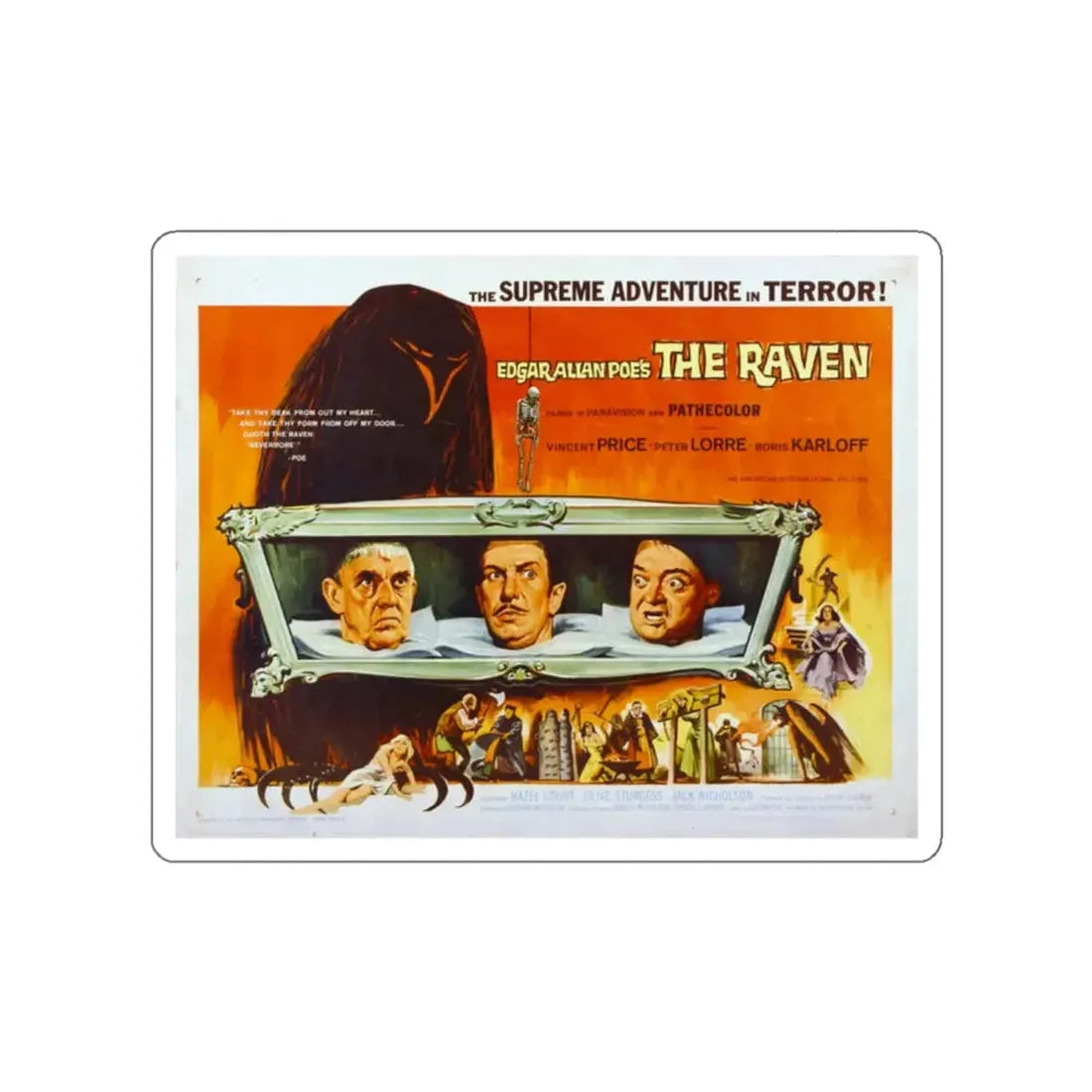 THE RAVEN 1963 Movie Poster STICKER Vinyl Die-Cut Decal 2 Inch - The Sticker Space