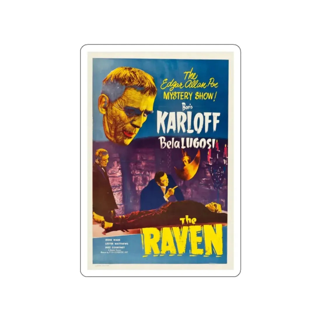 THE RAVEN (2) 1935 Movie Poster STICKER Vinyl Die-Cut Decal 2 Inch - The Sticker Space