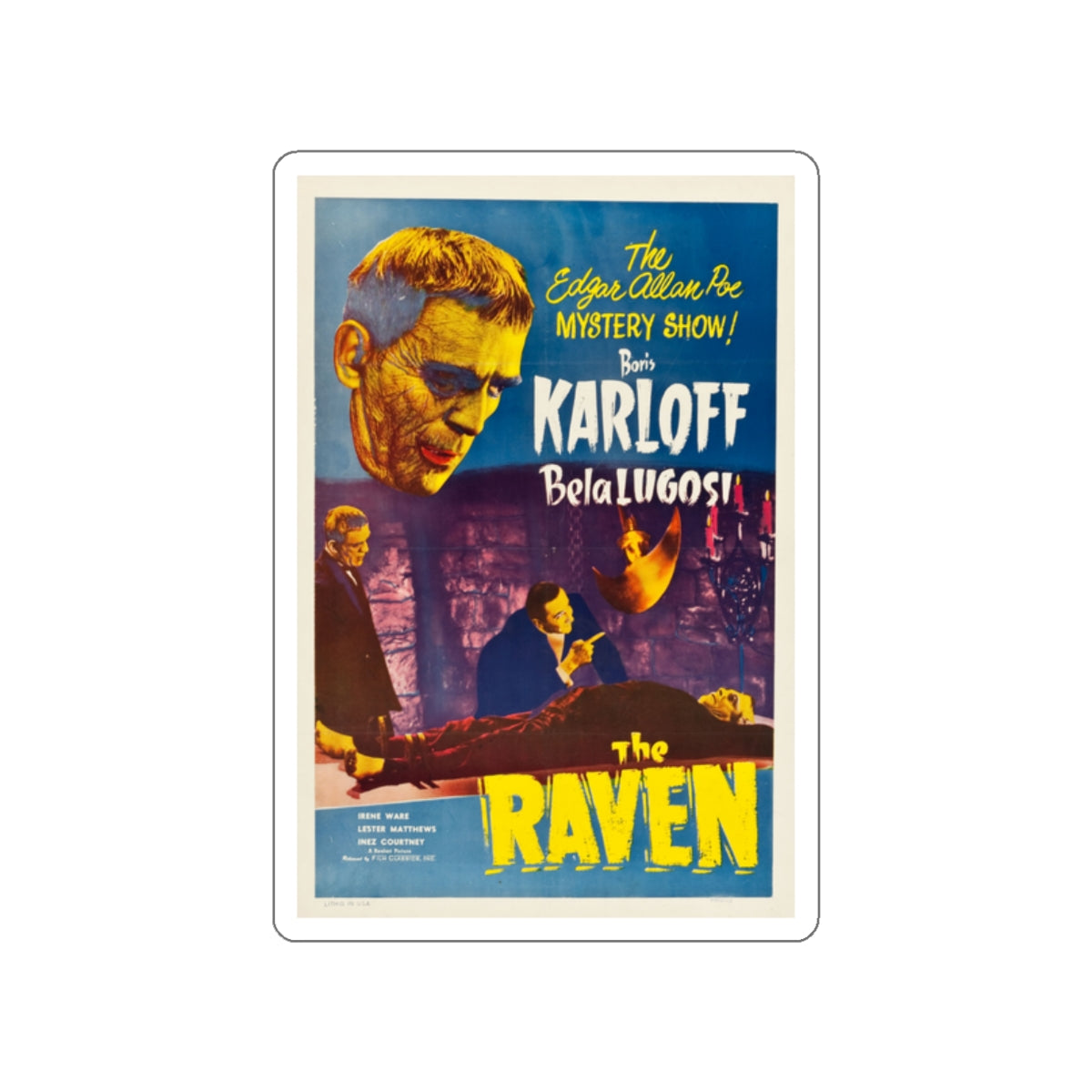 THE RAVEN (2) 1935 Movie Poster STICKER Vinyl Die-Cut Decal-White-The Sticker Space
