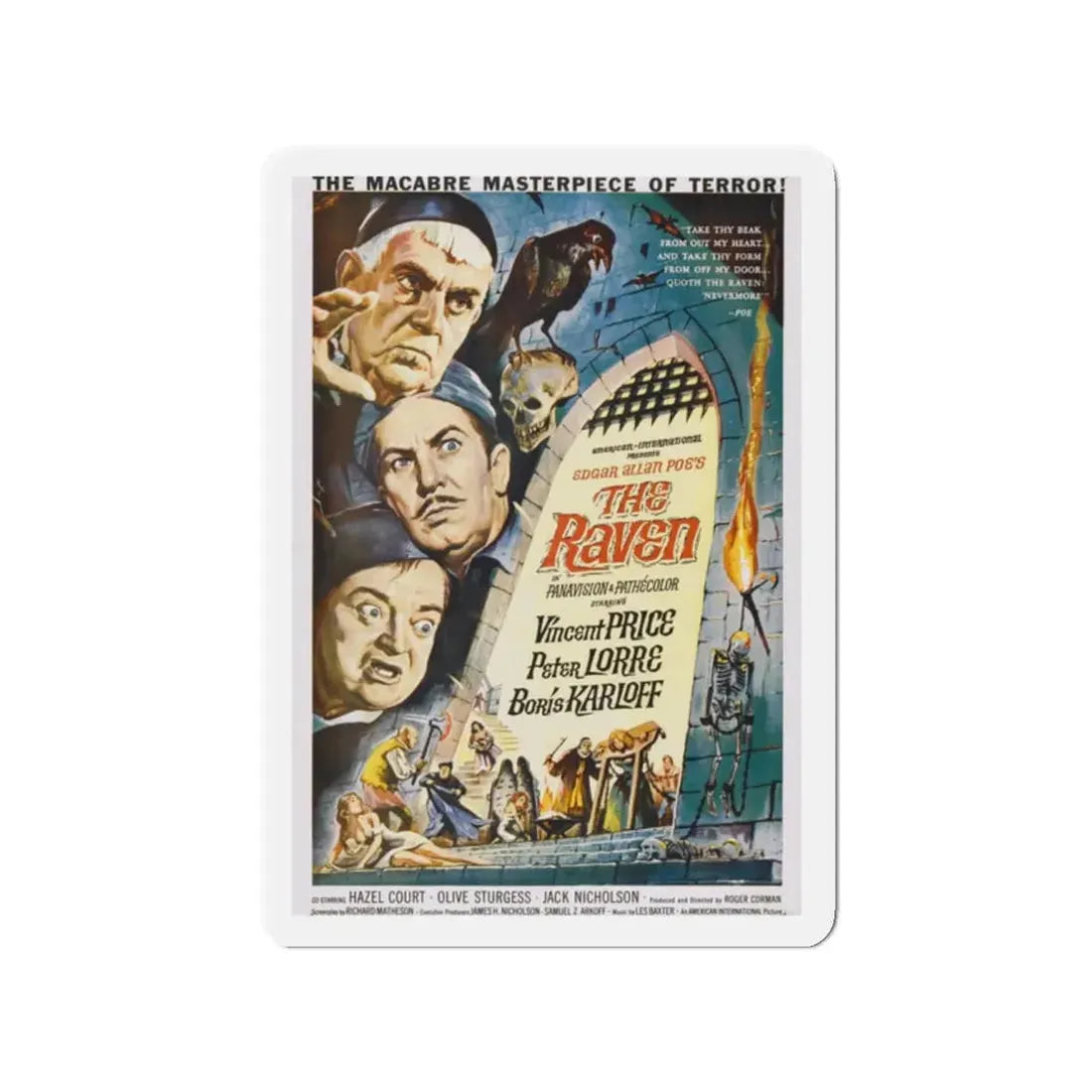 THE RAVEN (3) 1935 Movie Poster - Refrigerator Magnet 2 Inch Die-Cut - The Sticker Space