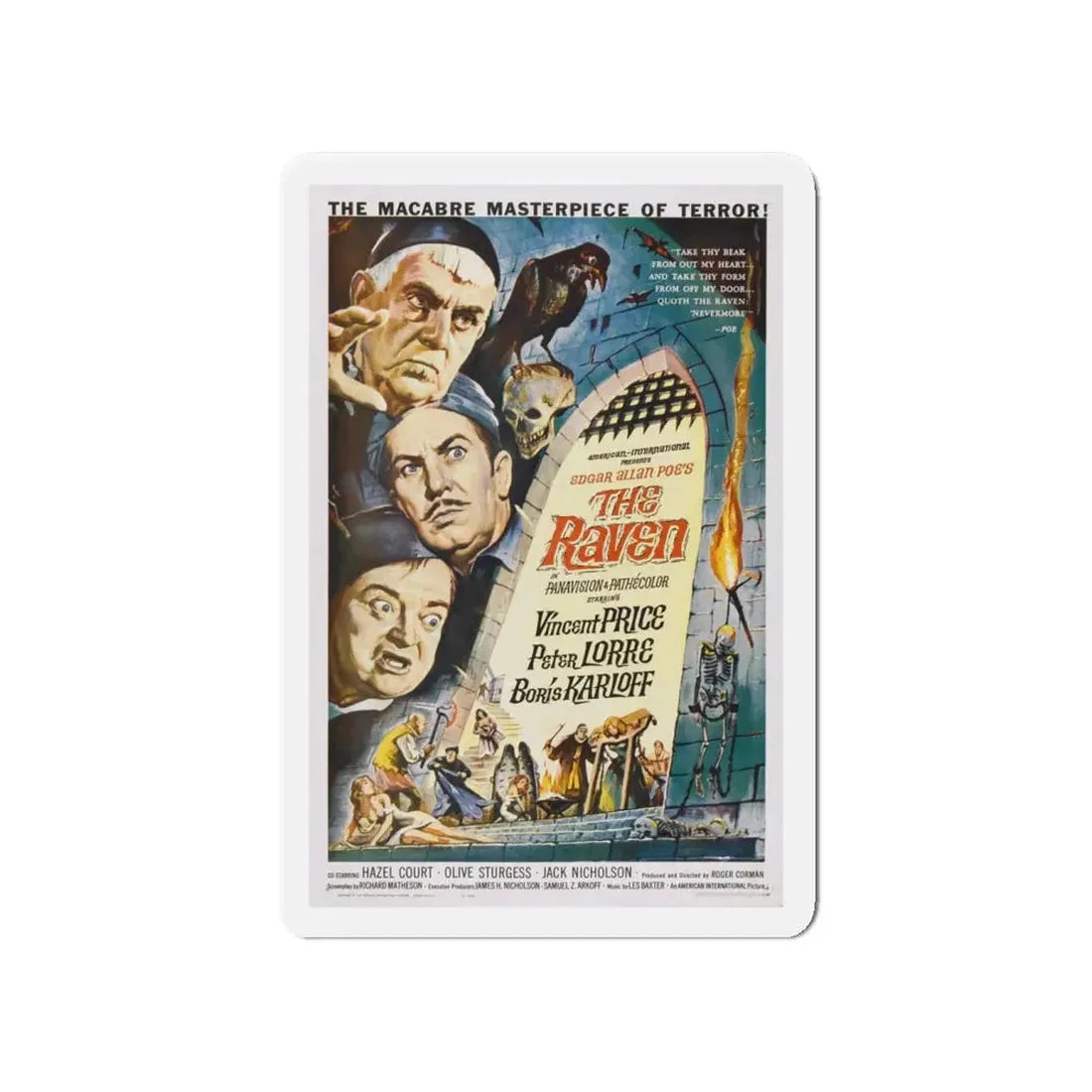 THE RAVEN (3) 1935 Movie Poster - Refrigerator Magnet 4 Inch Die-Cut - The Sticker Space