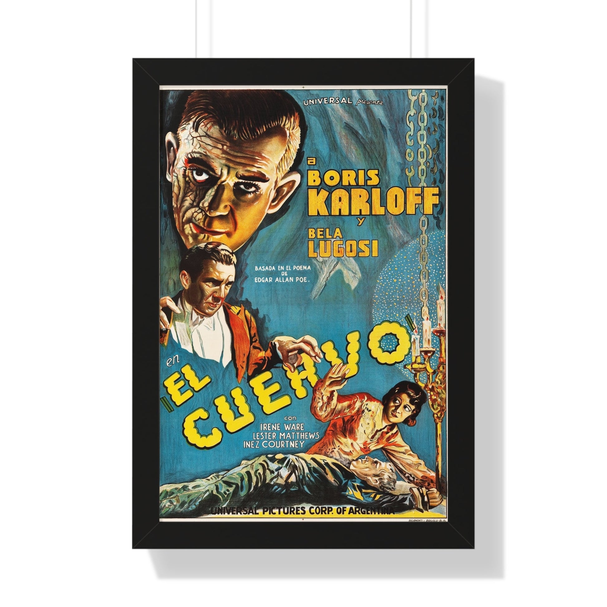 THE RAVEN (ARGENTINA) 1935 - Framed Movie Poster-16″ x 24″-The Sticker Space