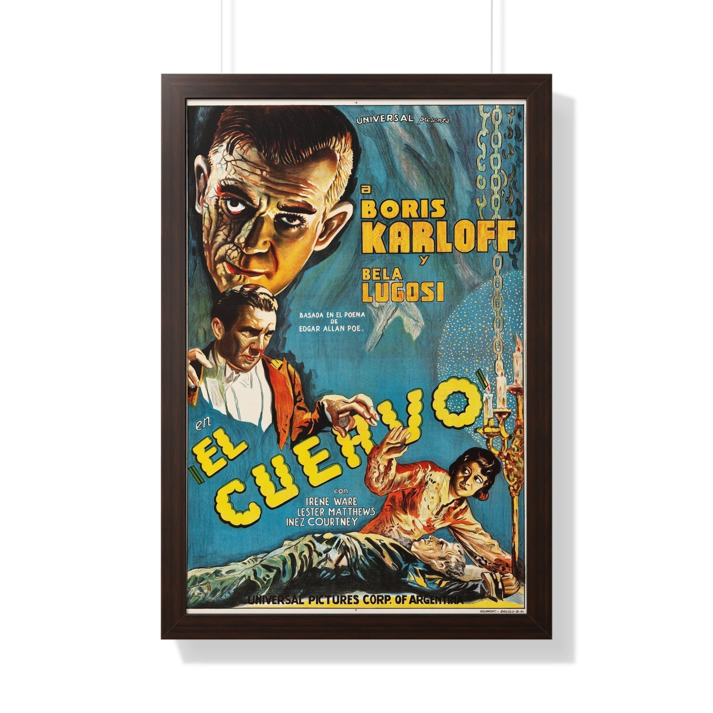 THE RAVEN (ARGENTINA) 1935 - Framed Movie Poster-20" x 30"-The Sticker Space