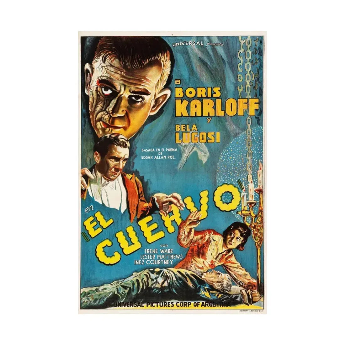 THE RAVEN (ARGENTINA) 1935 - Paper Movie Poster - The Sticker Space