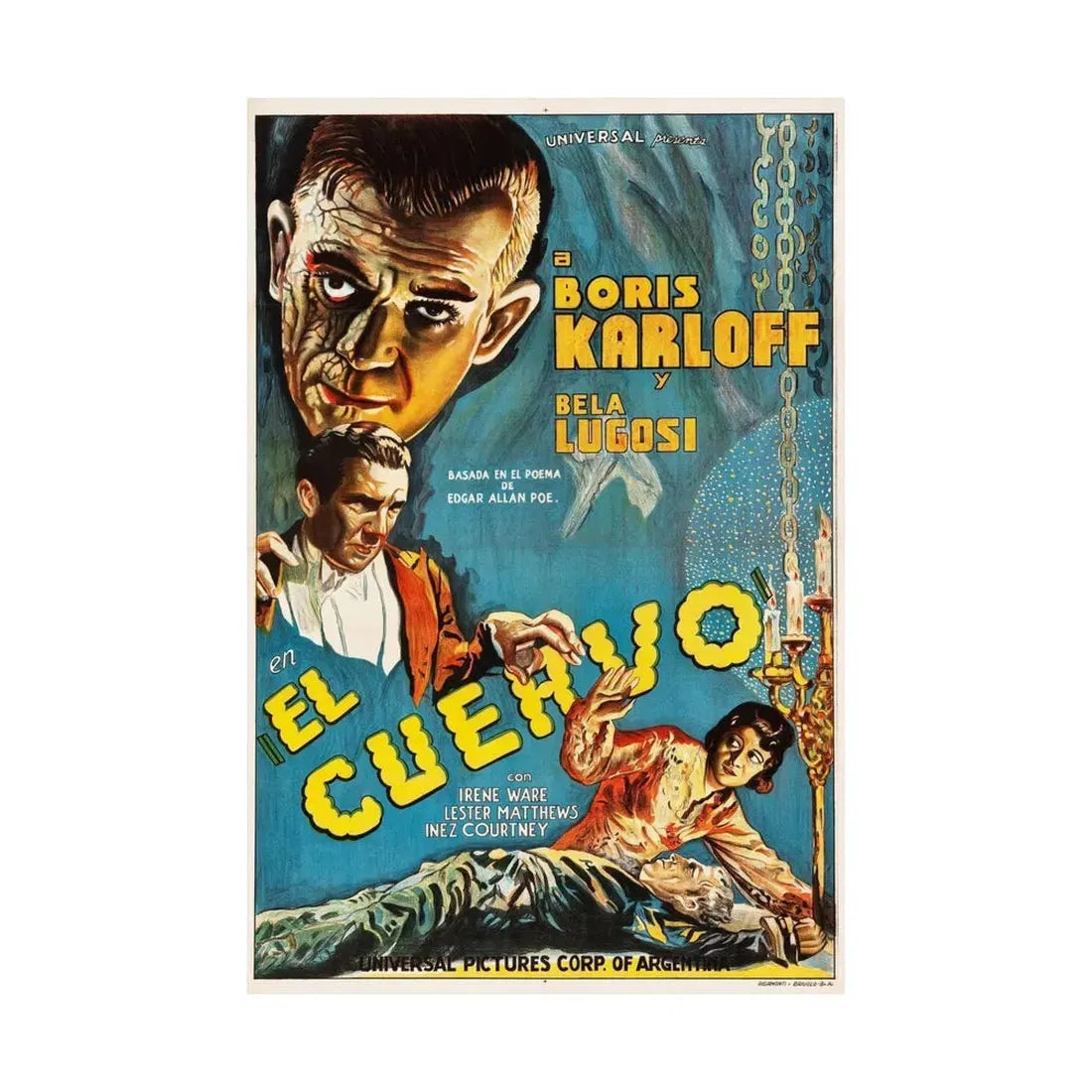 THE RAVEN (ARGENTINA) 1935 - Paper Movie Poster - The Sticker Space