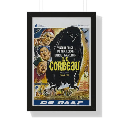THE RAVEN (BELGIAN) 1963 - Framed Movie Poster 16″ x 24″ Black - The Sticker Space